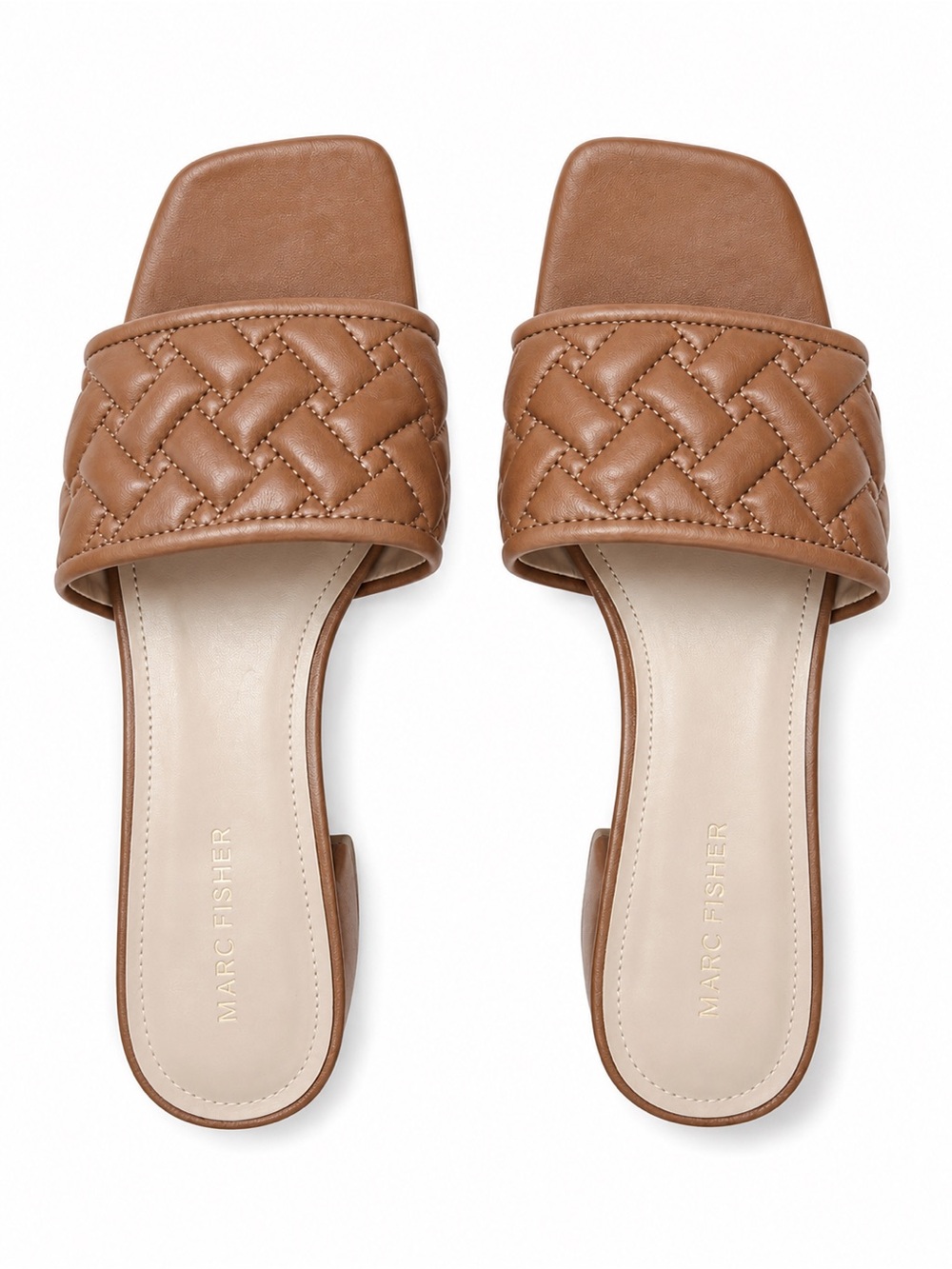 Marc Fisher Quilted Slide Mules in Brown 9M
